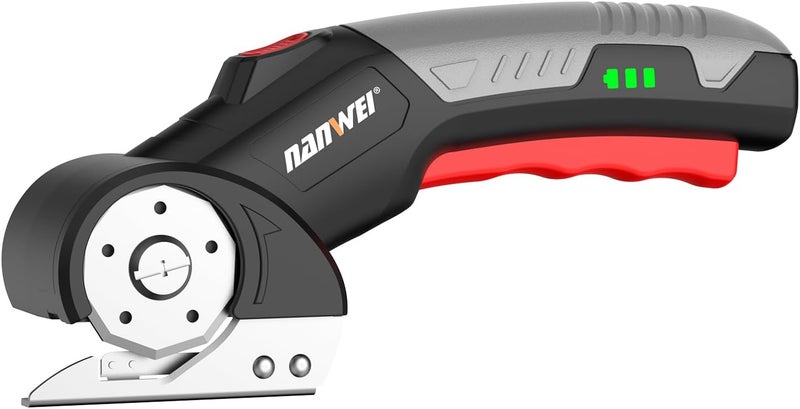 NANWEI Electric Scissors Cordless, Type-C Rechargeable Cardboard Cutter with 2 Blades,4.2V High‑torque Motor,for Thin Cardboard Fabric Carpet Leather - Image 1